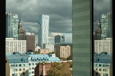 Widok na miasto Warszawa z tego aparthotelu