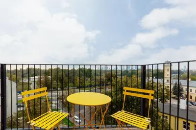 Balkon lub taras w obiekcie Apartment Praga Center by Noclegi Renters