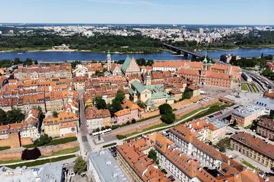 Widok na miasto Warszawa z tego apartamentu