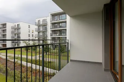 Balkon lub taras w obiekcie Royal Wilanów Stylish Apartment by BookingHost