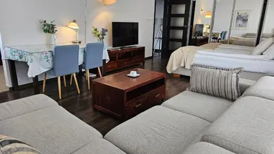 Łóżko lub łóżka w pokoju w obiekcie Apartamenty Arkadia by VisitWarsaw Apartments