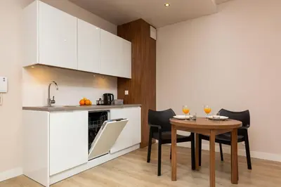 Kuchnia lub aneks kuchenny w obiekcie Apartments Warsaw Magazynowa by Noclegi Renters
