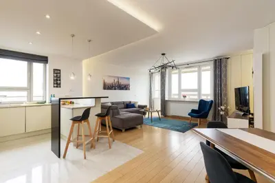 Część wypoczynkowa w obiekcie Apartment Słomińskiego 5 II with Balcony by Noclegi Renters