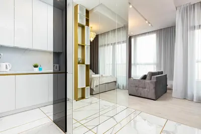 Część wypoczynkowa w obiekcie Browary Warszawskie City Center by Renters Prestige