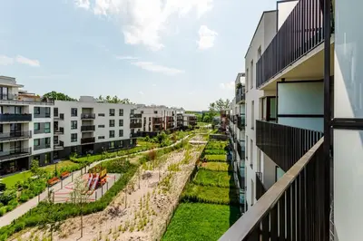Budynek, w którym mieści się apartament