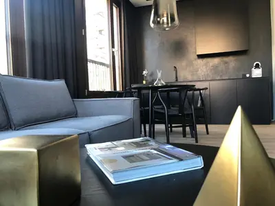 Część wypoczynkowa w obiekcie Premium Apartment Browary Warszawskie