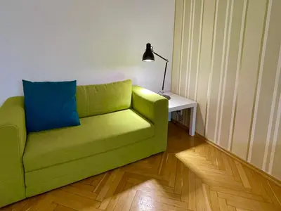 Część wypoczynkowa w obiekcie Super Apartament GREEN Rondo ONZ Metro NOWE Wifi 300 Mb/s AirCondition Netflix Spotify