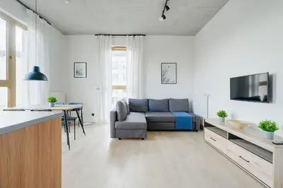 Telewizja i/lub zestaw kina domowego w obiekcie Apartamenty Patriotów 303