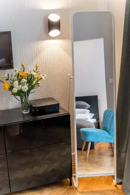 Telewizja i/lub zestaw kina domowego w obiekcie Apartment for rent Warsaw center