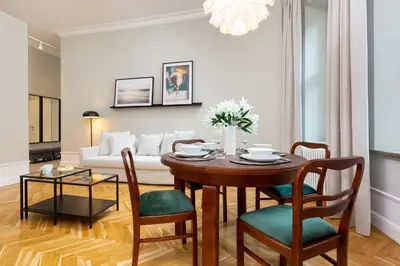 Część wypoczynkowa w obiekcie Apartment Warsaw Boduena by Renters Prestige