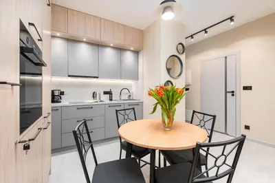 Kuchnia lub aneks kuchenny w obiekcie BG Premium Apartments Mennica Residence
