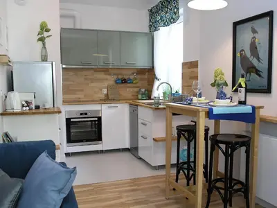 Kuchnia lub aneks kuchenny w obiekcie Apartament Metro Kowieńska