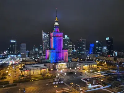 Widok na miasto Warszawa z tego apartamentu
