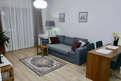 Część wypoczynkowa w obiekcie Sarmacka Apartment in Wilanów