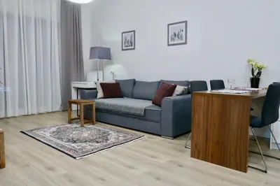 Część wypoczynkowa w obiekcie Sarmacka Apartment in Wilanów