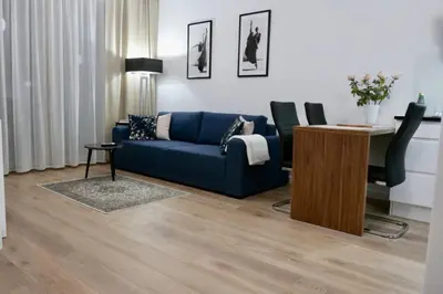 Część wypoczynkowa w obiekcie Oś Królewska - Modern Apartment in Wilanów