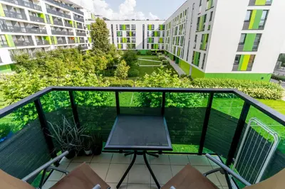 Balkon lub taras w obiekcie FIRST -- Green Żoliborz Apartment 5