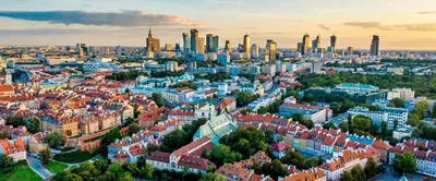 Widok na miasto Warszawa z tego apartamentu
