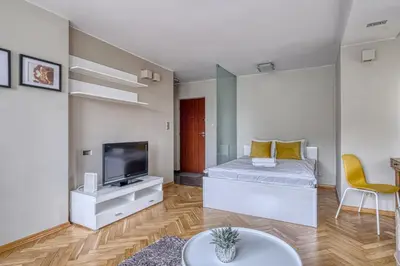 Telewizja i/lub zestaw kina domowego w obiekcie Plater Residence Apartments