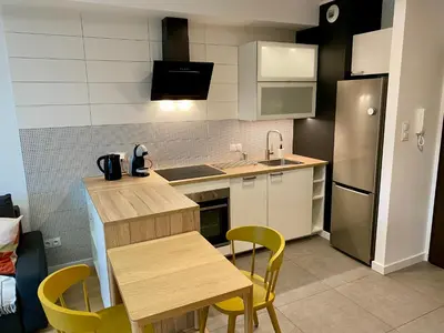 Kuchnia lub aneks kuchenny w obiekcie Comfortable apartments Warsaw West III