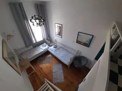 Łóżko lub łóżka w pokoju w obiekcie Rodzinna przestrzeń dla 8 osób 2 pokoje z łazienką i mini aneksem
