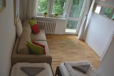 Część wypoczynkowa w obiekcie Labo Apartment Metro Wierzbno