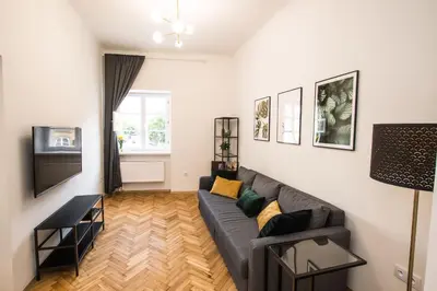Telewizja i/lub zestaw kina domowego w obiekcie Apartamenty FRETA4 Warsaw Old Town Apartments Warszawa Stare Miasto