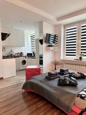 Kuchnia lub aneks kuchenny w obiekcie Apartament Centrum Chmielna 73c