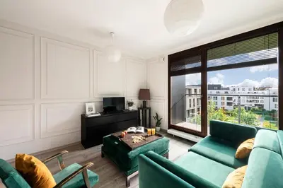 Telewizja i/lub zestaw kina domowego w obiekcie Waw - Apartamenty Wilanów II Sarmacka