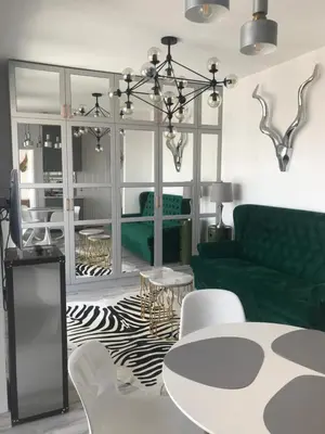 Część wypoczynkowa w obiekcie Luxury Wola Apartament