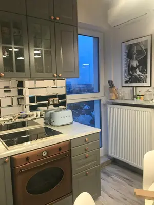 Kuchnia lub aneks kuchenny w obiekcie Luxury Wola Apartament