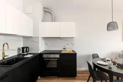 Kuchnia lub aneks kuchenny w obiekcie Waw - Apartamenty Wilanów III Zdrowa