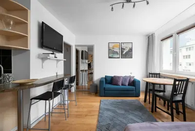 Telewizja i/lub zestaw kina domowego w obiekcie Warsaw Central Apartment Złota