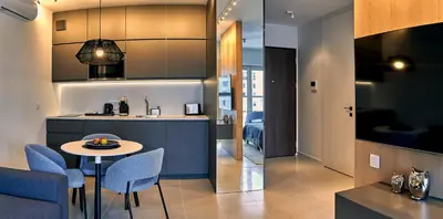 Kuchnia lub aneks kuchenny w obiekcie MENNICA RESIDENCE SUITE APARTMENTS