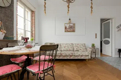 Część wypoczynkowa w obiekcie Apartment on the Warsaw Square by Noclegi Renters