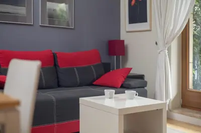 Część wypoczynkowa w obiekcie Metro Pole Mokotowskie Cosy Apartment by BookingHost