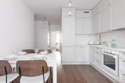 Kuchnia lub aneks kuchenny w obiekcie Burakowska Pastel Elegant Apartment by BookingHost