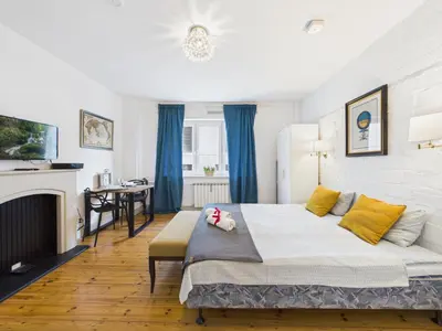Telewizja i/lub zestaw kina domowego w obiekcie Studio na Powiślu SuperApart Tamka 7
