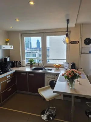 Kuchnia lub aneks kuchenny w obiekcie City View Studio Chmielna