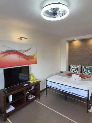 Telewizja i/lub zestaw kina domowego w obiekcie City View Studio Chmielna