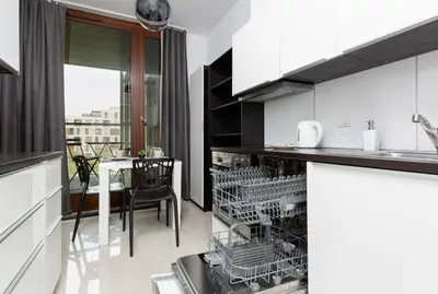 Balkon lub taras w obiekcie 19 Dzielnica Apartamenty Warszawa by Noclegi Renters