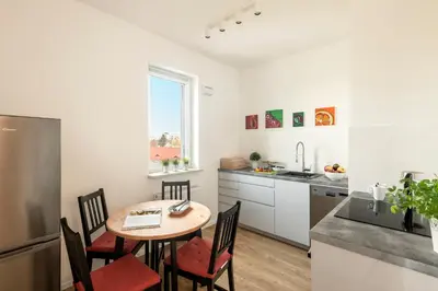 Kuchnia lub aneks kuchenny w obiekcie Pokoje Sonaty