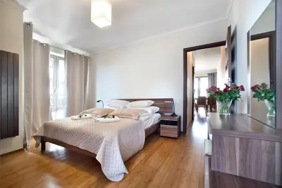 Łóżko lub łóżka w pokoju w obiekcie 2 bedrooms Bukowinska P&O Serviced Apartments
