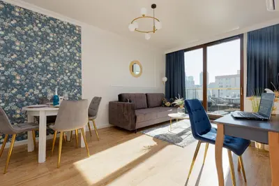 Część wypoczynkowa w obiekcie Apartamenty Ogrodowa Business Wola by Renters Prestige