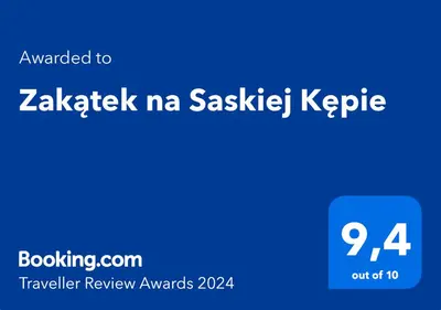 Certyfikat, podpis lub inny dokument wystawiony w obiekcie Zakątek na Saskiej Kępie