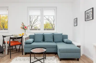 Część wypoczynkowa w obiekcie Studio Apartment Ochota Siemieńskiego by Noclegi Renters