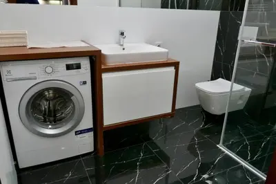 Łazienka w obiekcie Branickiego 23 Apartment with AC-close to Medicover and Paley
