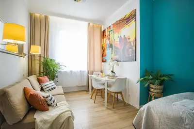 Część wypoczynkowa w obiekcie UnitApartments Studio Warszawa Zachodnia - blisko komunikacji lotnisko Chopina Blue City MGR