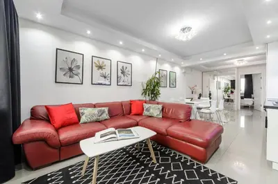 Część wypoczynkowa w obiekcie Lumina 3 bedrooms apart near the Warszawa Zahodnia