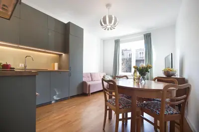 Część wypoczynkowa w obiekcie Zoliborz P&O Serviced Apartments
